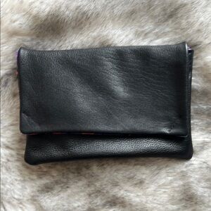 Handmade Black Leather Belt Bag